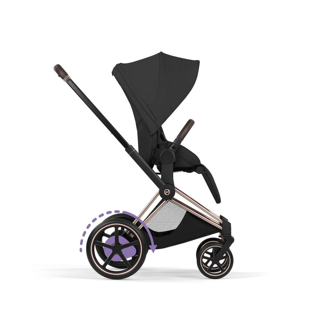 Cybex ePriam Style Pushchair - Sepia Black with Rose Gold Frame
