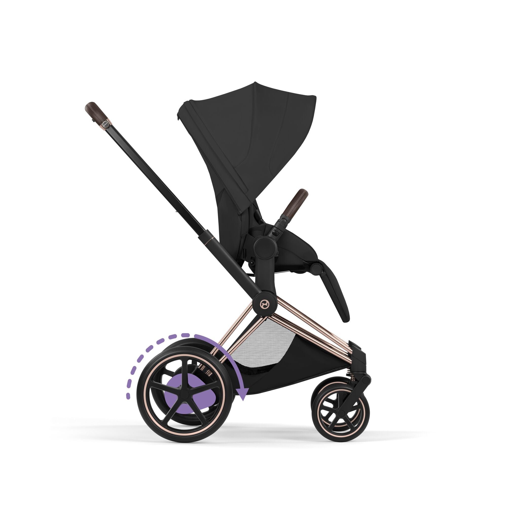 Cybex ePriam Style Pushchair - Sepia Black with Rose Gold Frame