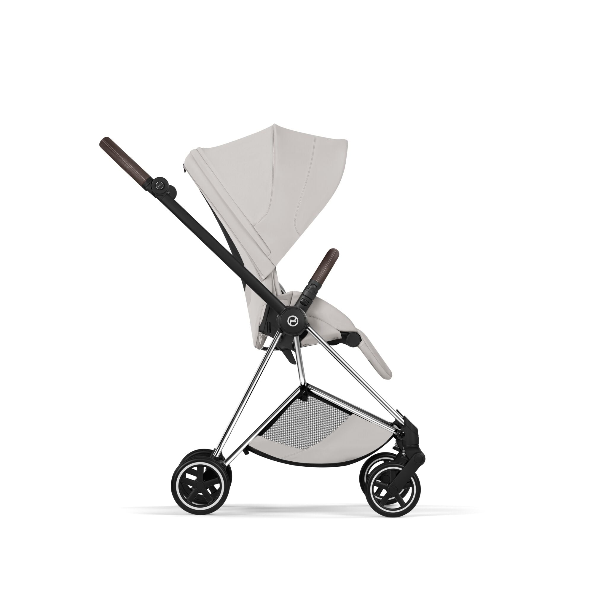 Cybex Mios Fold Cot Travel System Bundle - Style City Grey & Chrome Brown Frame
