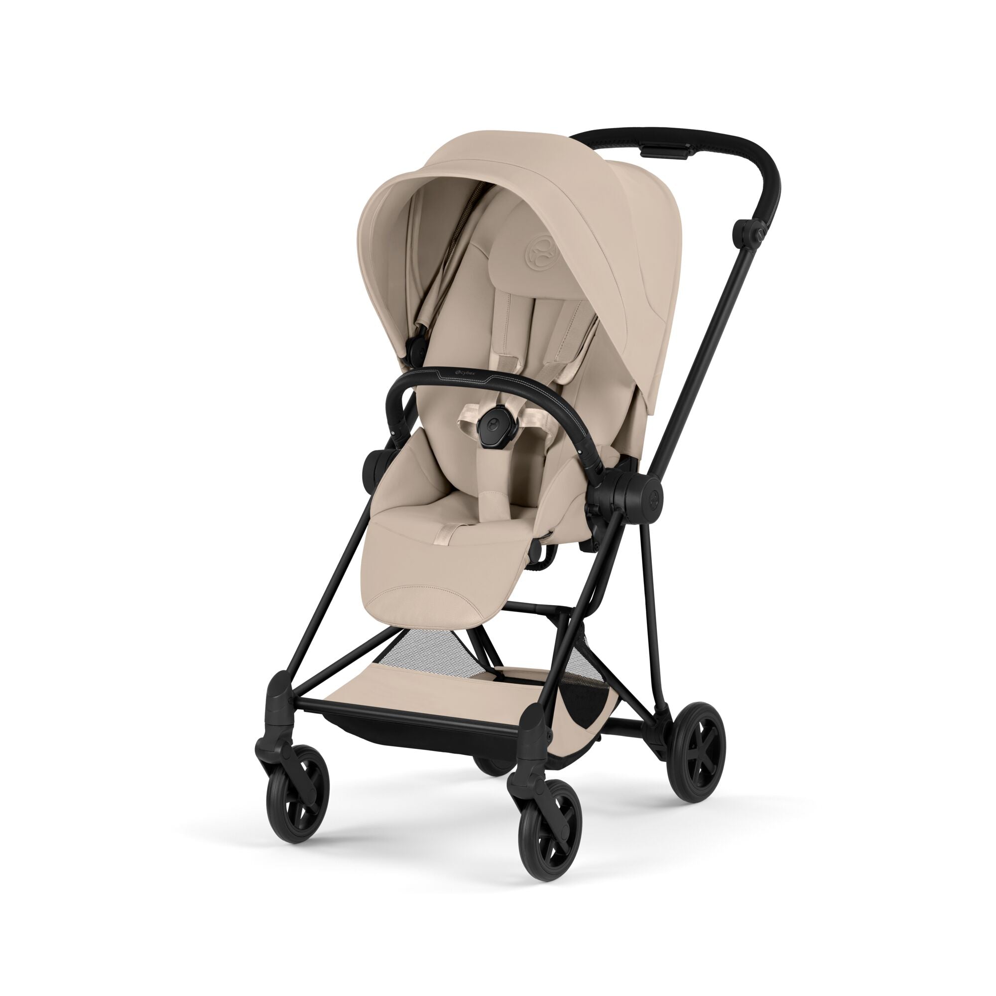 Cybex Mios Fold Cot Travel System Bundle - Style Cozy Beige & Matt Black Frame