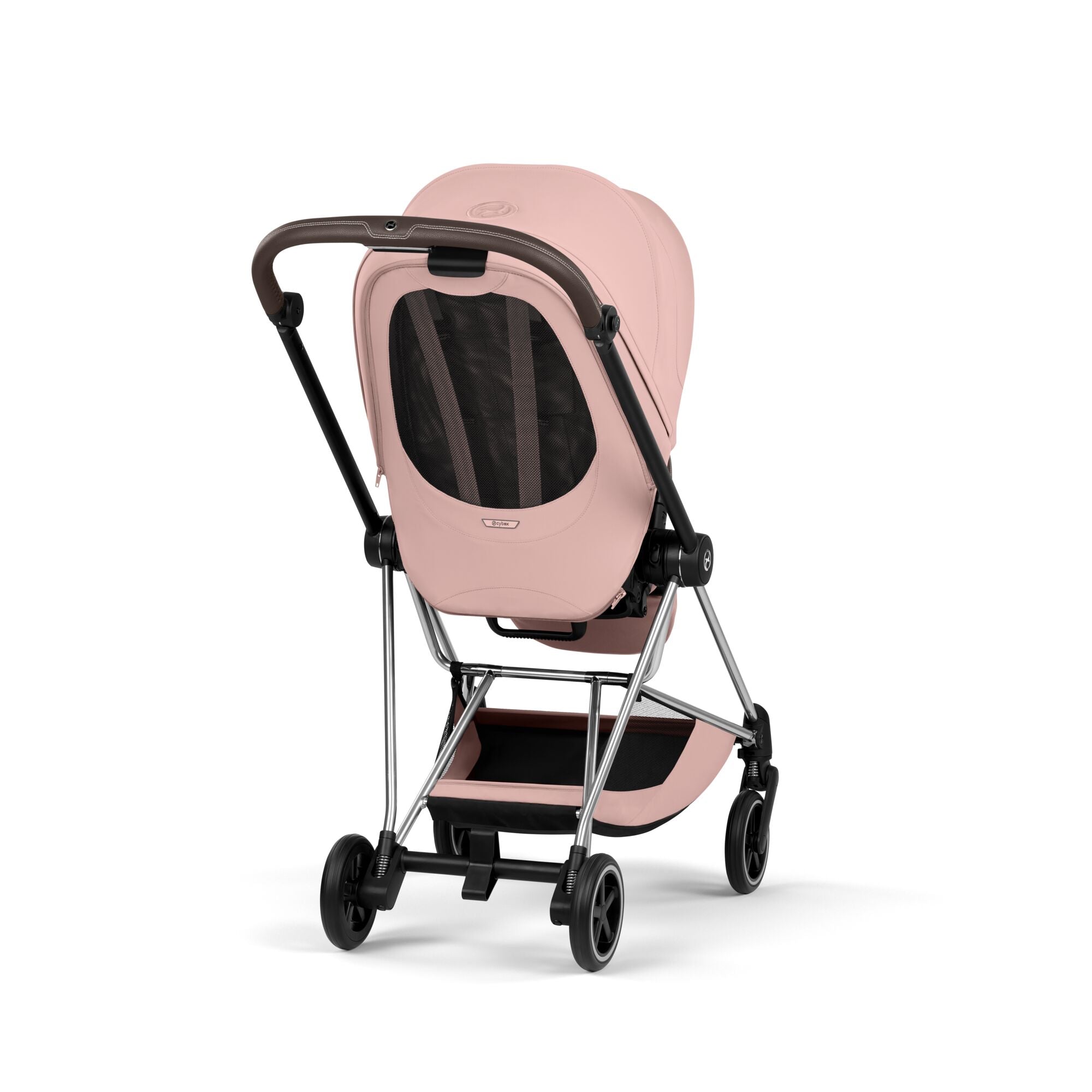 Cybex Mios Style Pushchair & Fold Cot Bundle - Peach Pink & Chrome Brown Frame