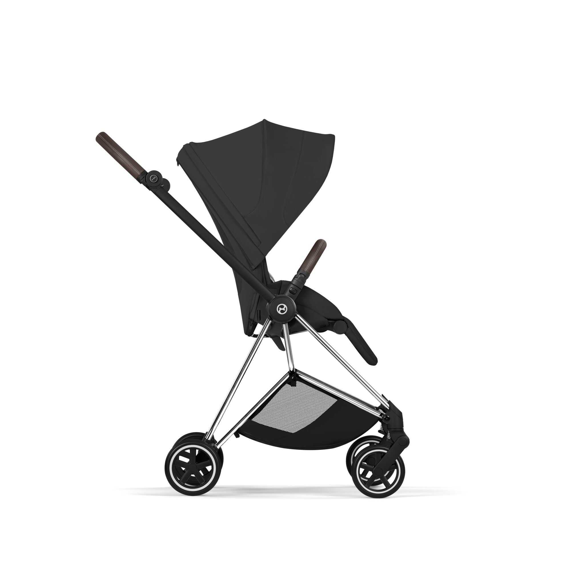 Cybex Mios Style Pushchair & Fold Cot Bundle - Sepia Black & Chrome Brown Frame