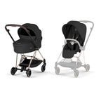 Cybex MIOS Comfort Set (Pushchair & Carrycot) -  Sepia Black with Rose Gold Frame