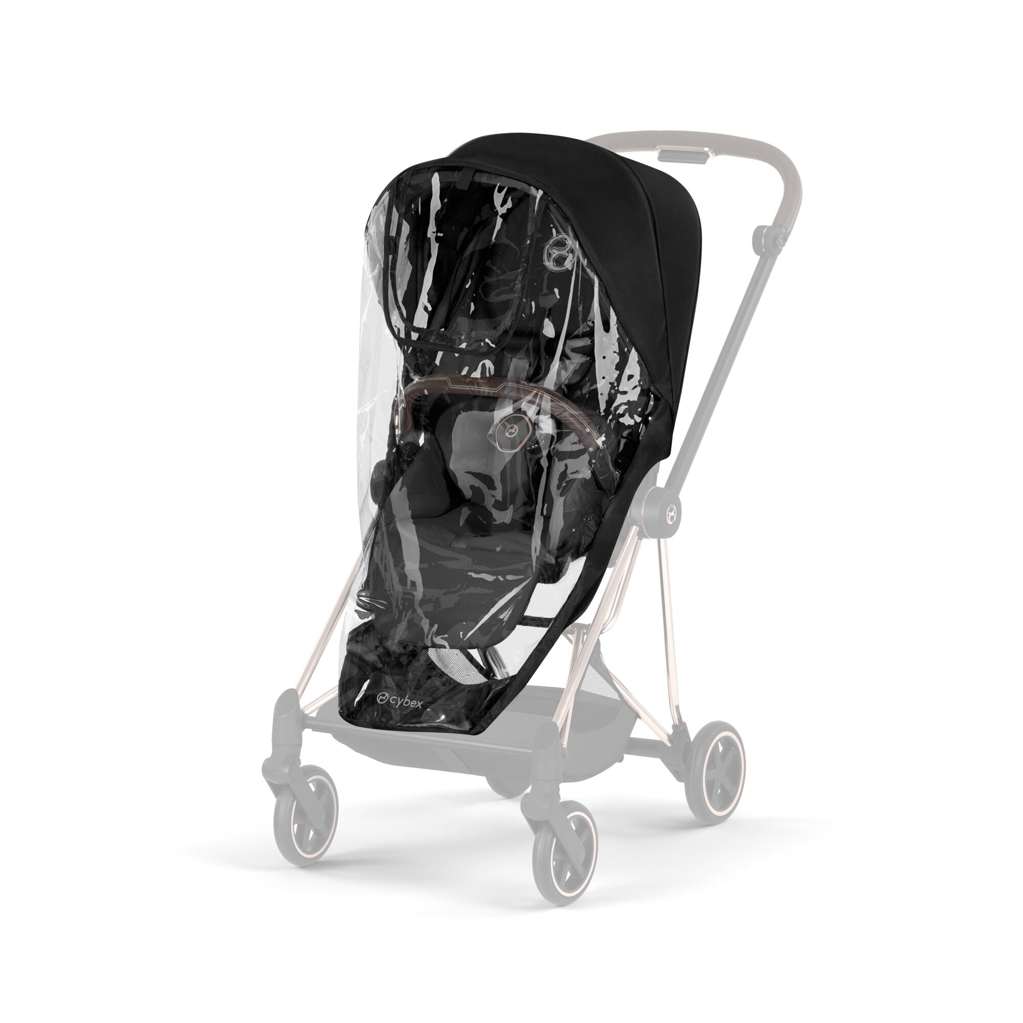 Cybex MIOS Comfort Set (Pushchair & Carrycot) -  Sepia Black with Rose Gold Frame