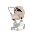 Cybex COYA Fold Cot Travel System Bundle - Style Cozy Beige & Rose Gold Frame