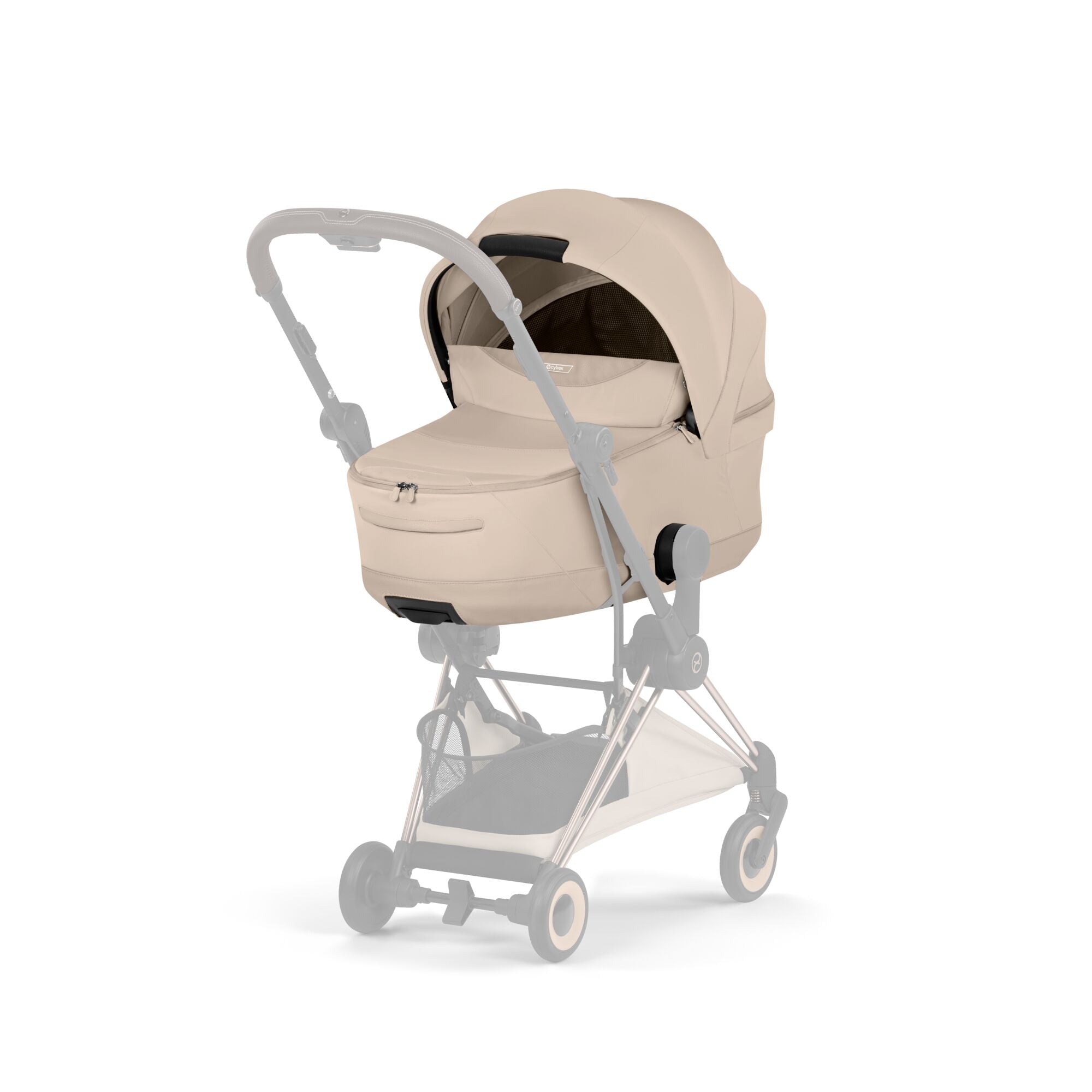 Cybex COYA Fold Cot Travel System Bundle - Style Cozy Beige & Rose Gold Frame