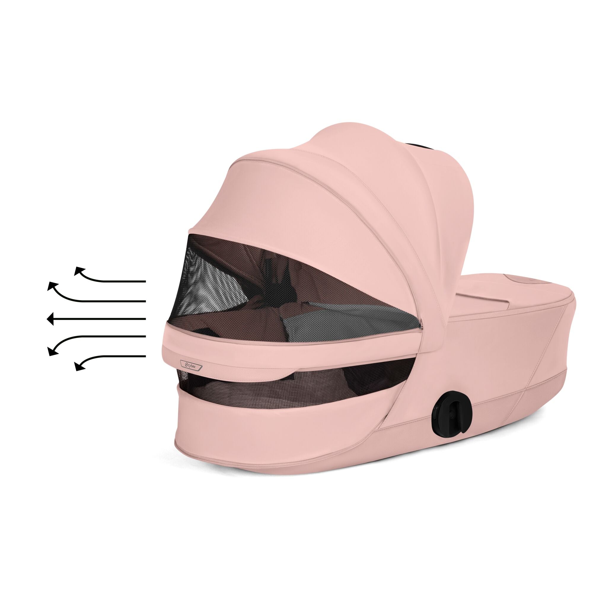 Cybex Mios Fold Cot Ultimate Travel System Bundle- Style Peach Pink & Rose Gold Frame