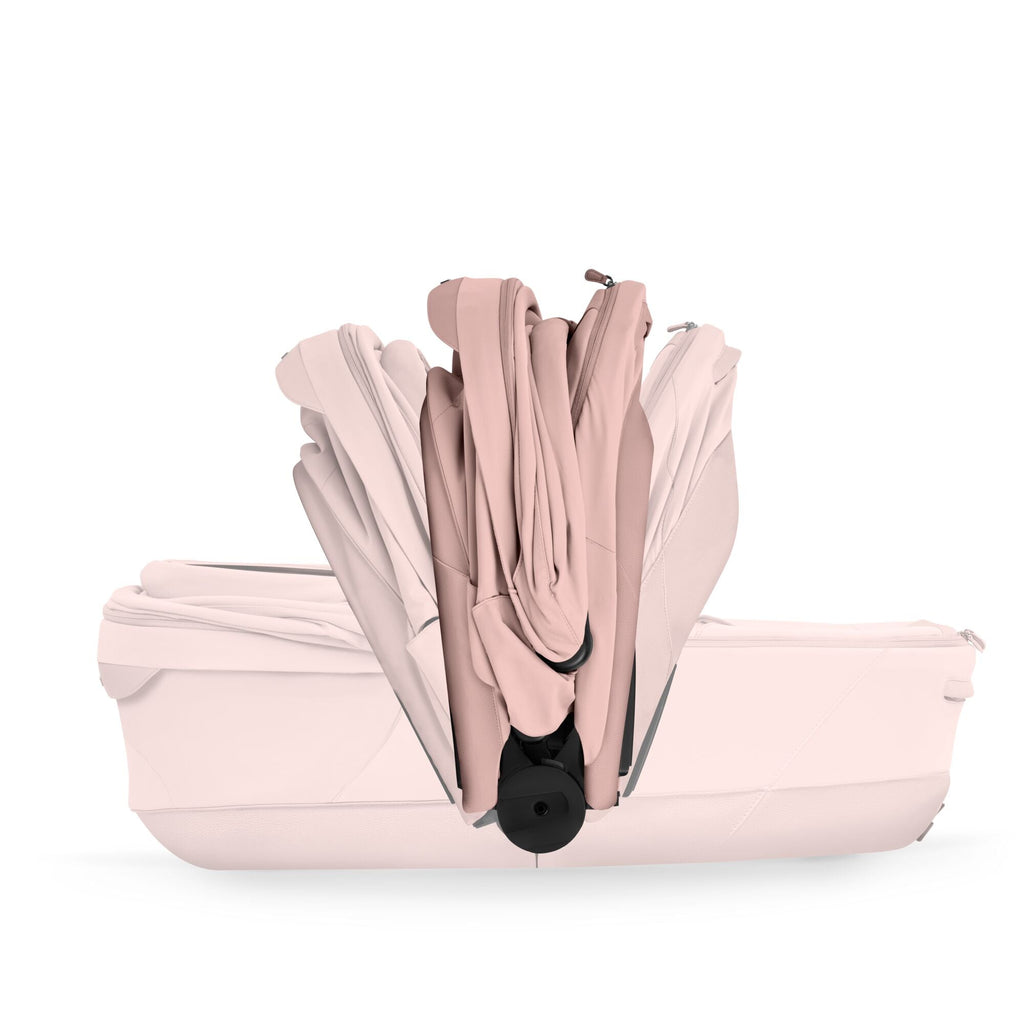 Cybex Mios Fold Cot Ultimate Travel System Bundle- Style Peach Pink & Rose Gold Frame