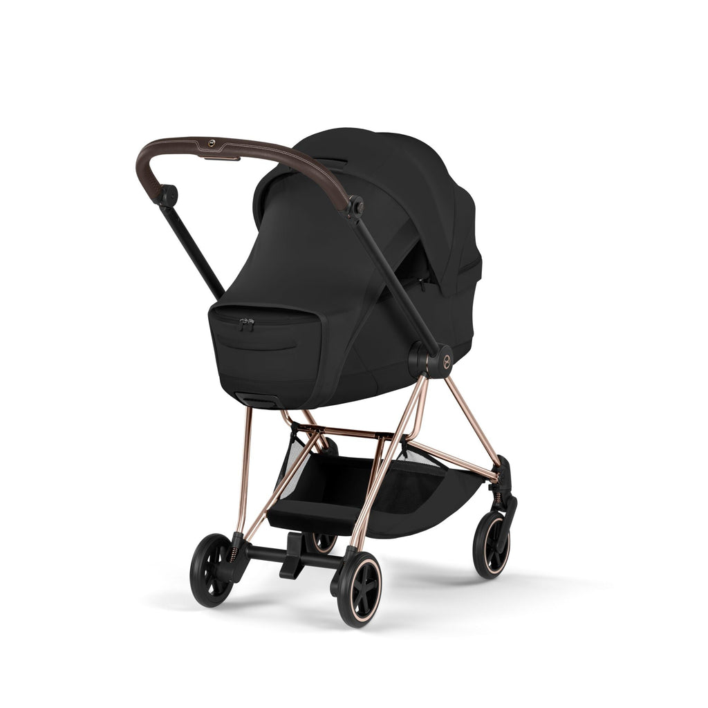 Cybex Mios Style Pushchair & Fold Cot Bundle - Sepia Black & Chrome Brown Frame