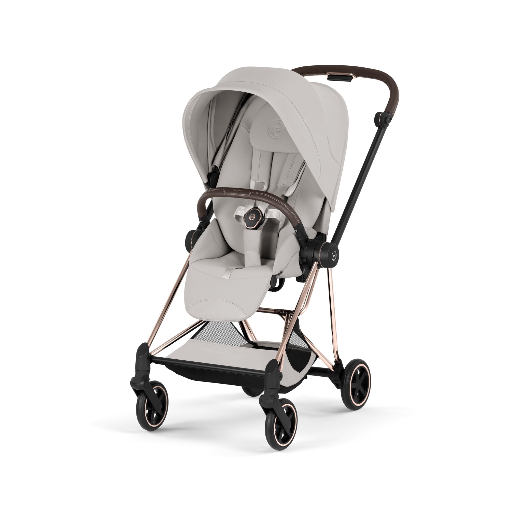 Cybex Mios Fold Cot Travel System Bundle - Style City Grey & Rose Gold Frame