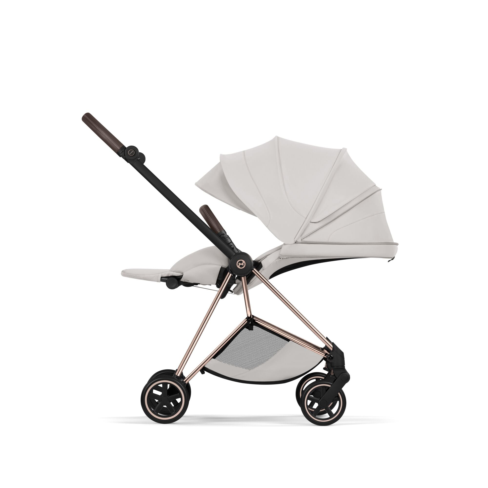 Cybex Mios Fold Cot Travel System Bundle - Style City Grey & Rose Gold Frame
