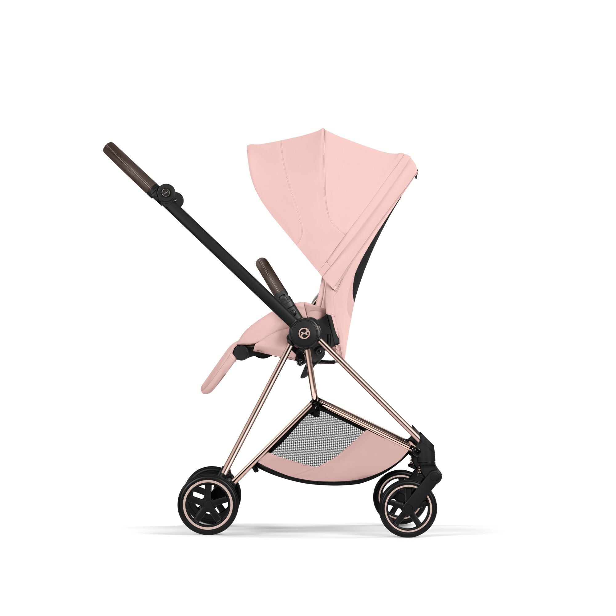 Cybex Mios Fold Cot Ultimate Travel System Bundle- Style Peach Pink & Rose Gold Frame