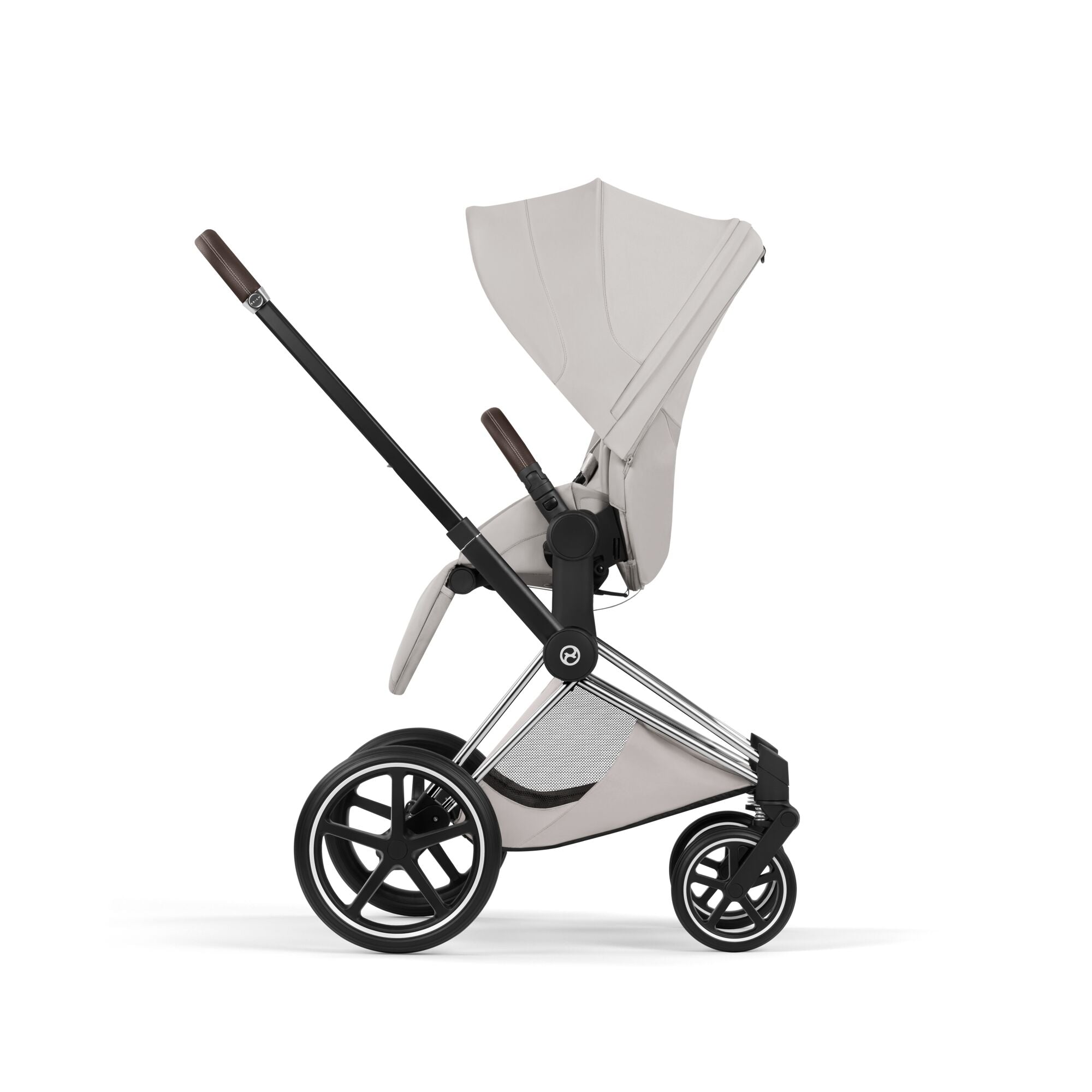 Cybex PRIAM Fold Cot Travel System Bundle - Style City Grey & Chrome Brown Frame