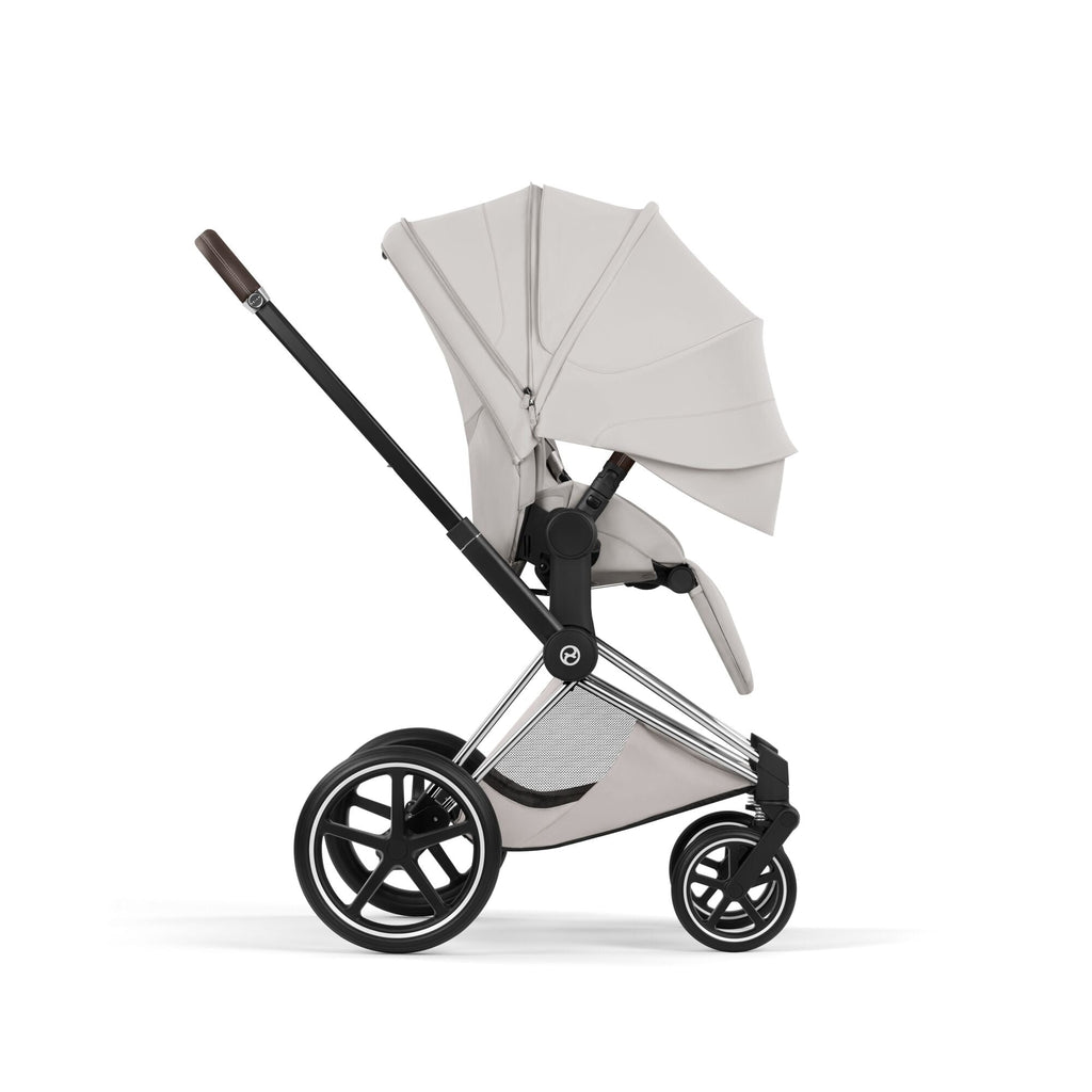 Cybex PRIAM Fold Cot Travel System Bundle - Style City Grey & Chrome Brown Frame