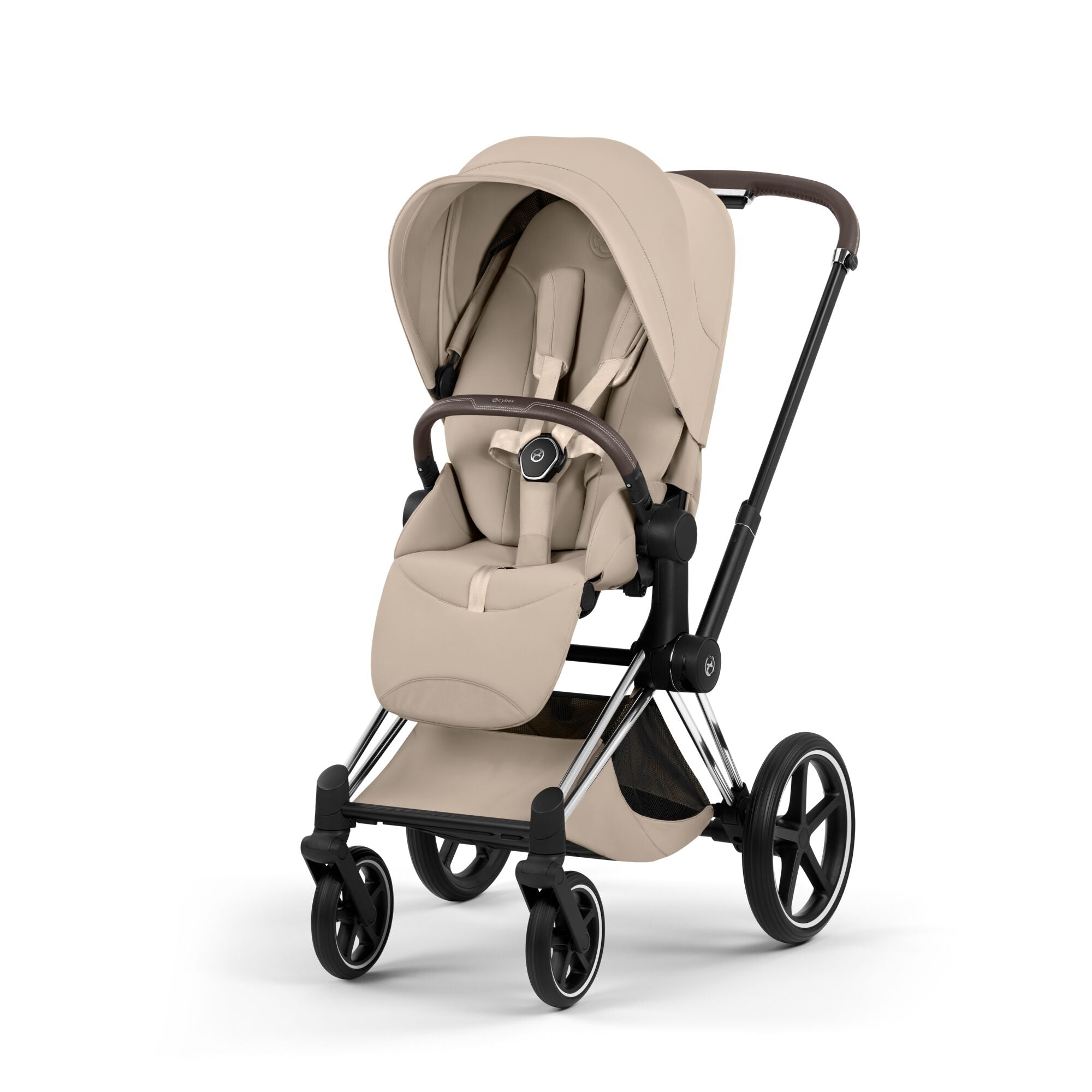 Cybex Priam Style Pushchair - Cozy Beige with Chrome Brown Frame