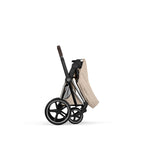Cybex PRIAM Fold Cot Ultimate Travel System Bundle - Style Cozy Beige & Chrome Brown Frame