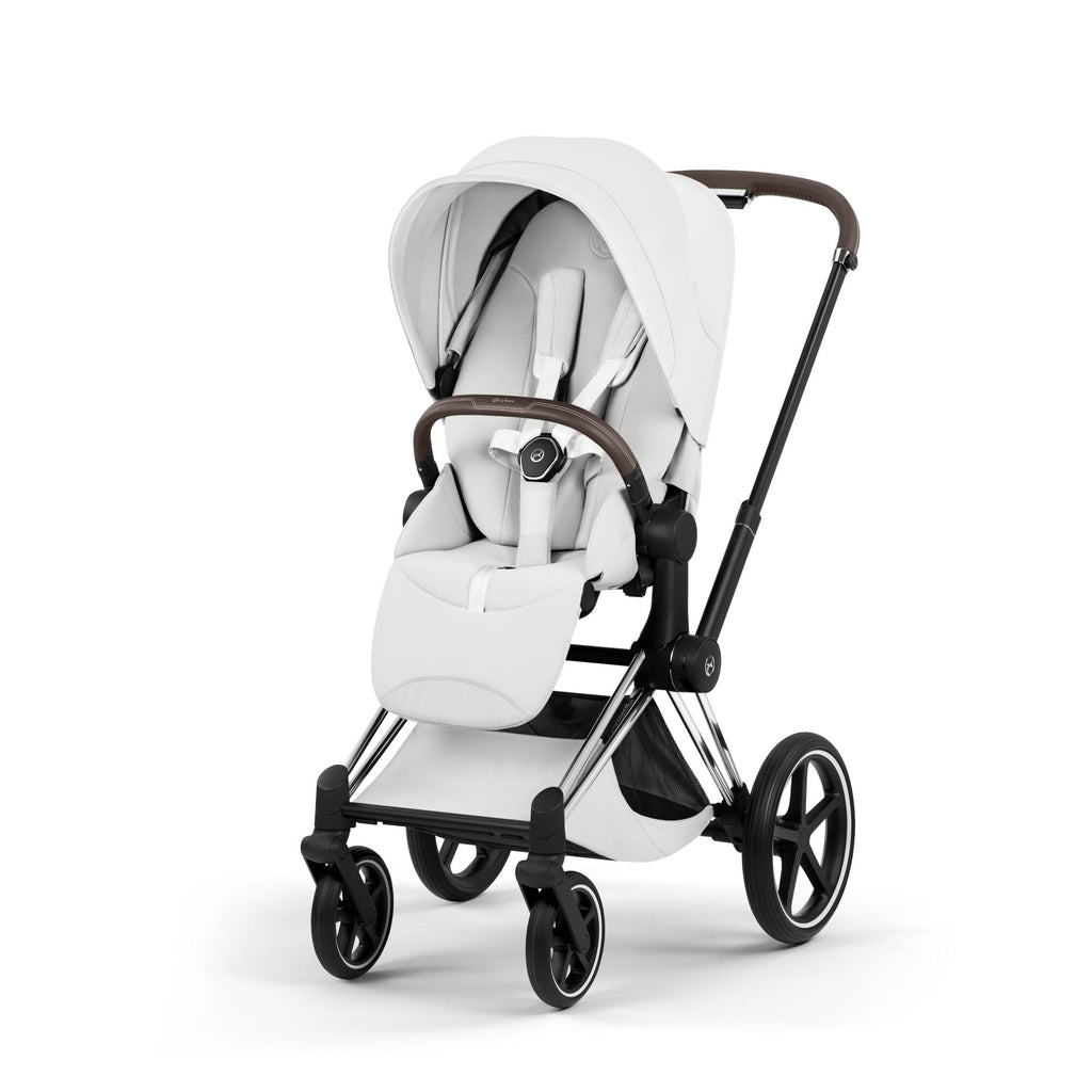 Cybex Priam Style Pushchair - Off White with Chrome Brown Frame