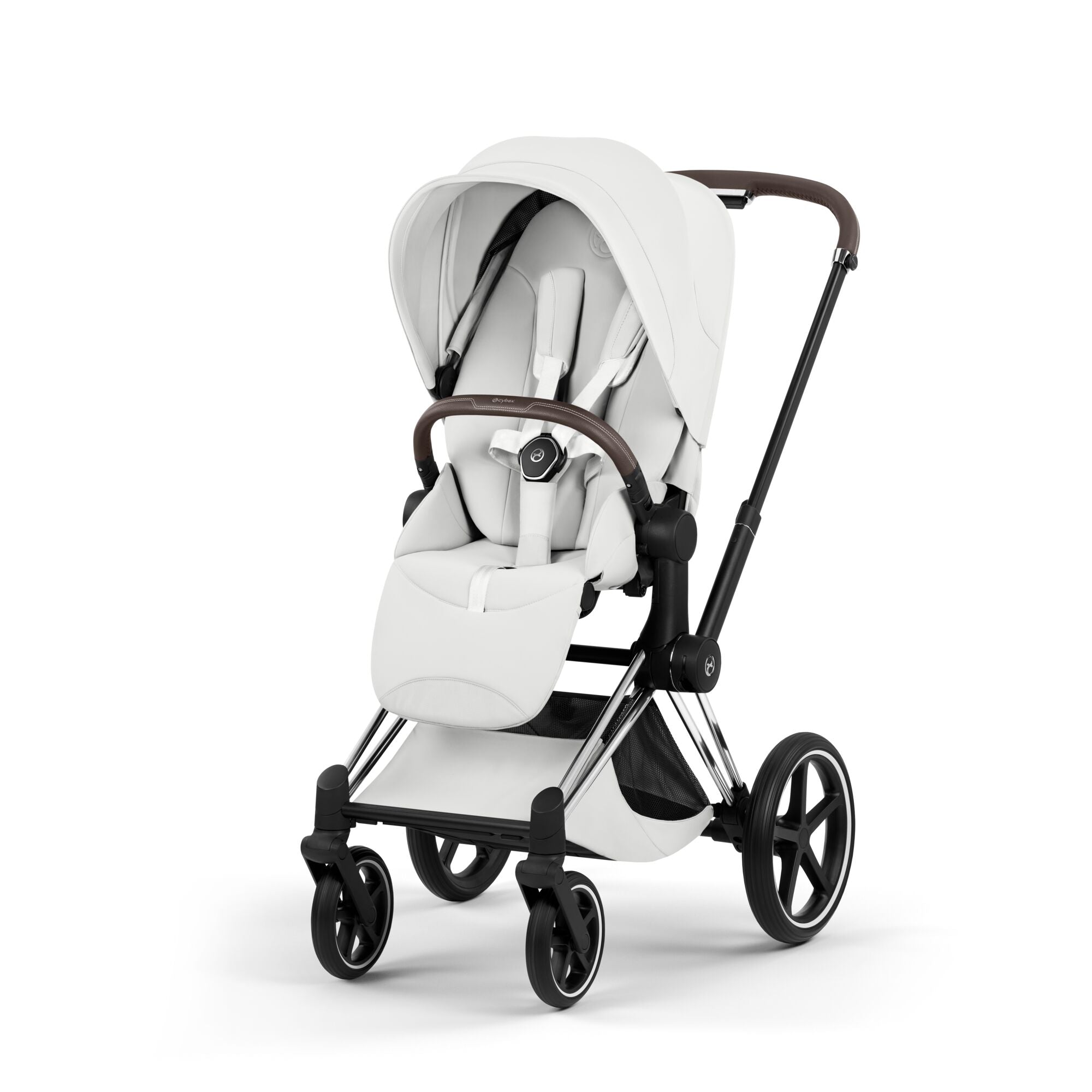 Cybex Priam Style Pushchair - Off White with Chrome Brown Frame