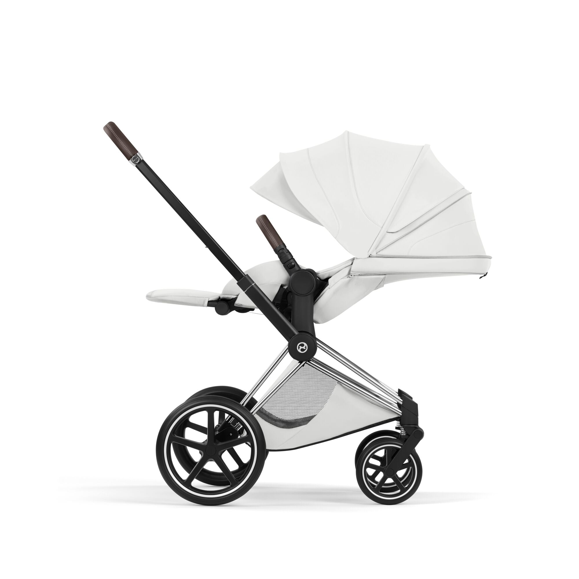 Cybex Priam Style Pushchair - Off White with Chrome Brown Frame