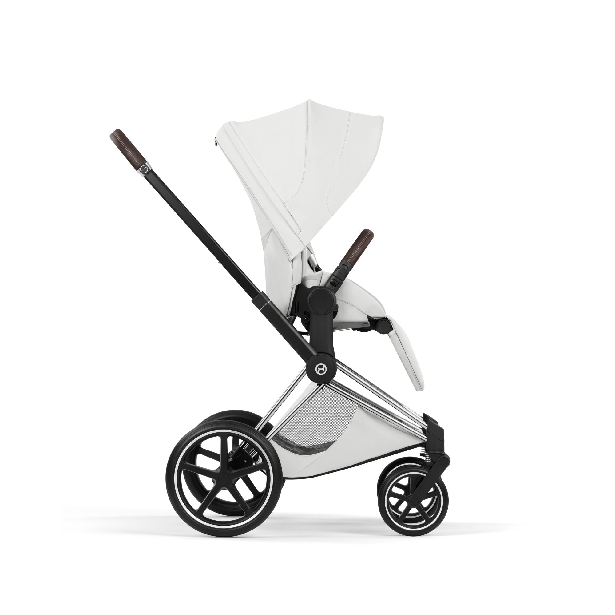 Cybex Priam Style Pushchair - Off White with Chrome Brown Frame