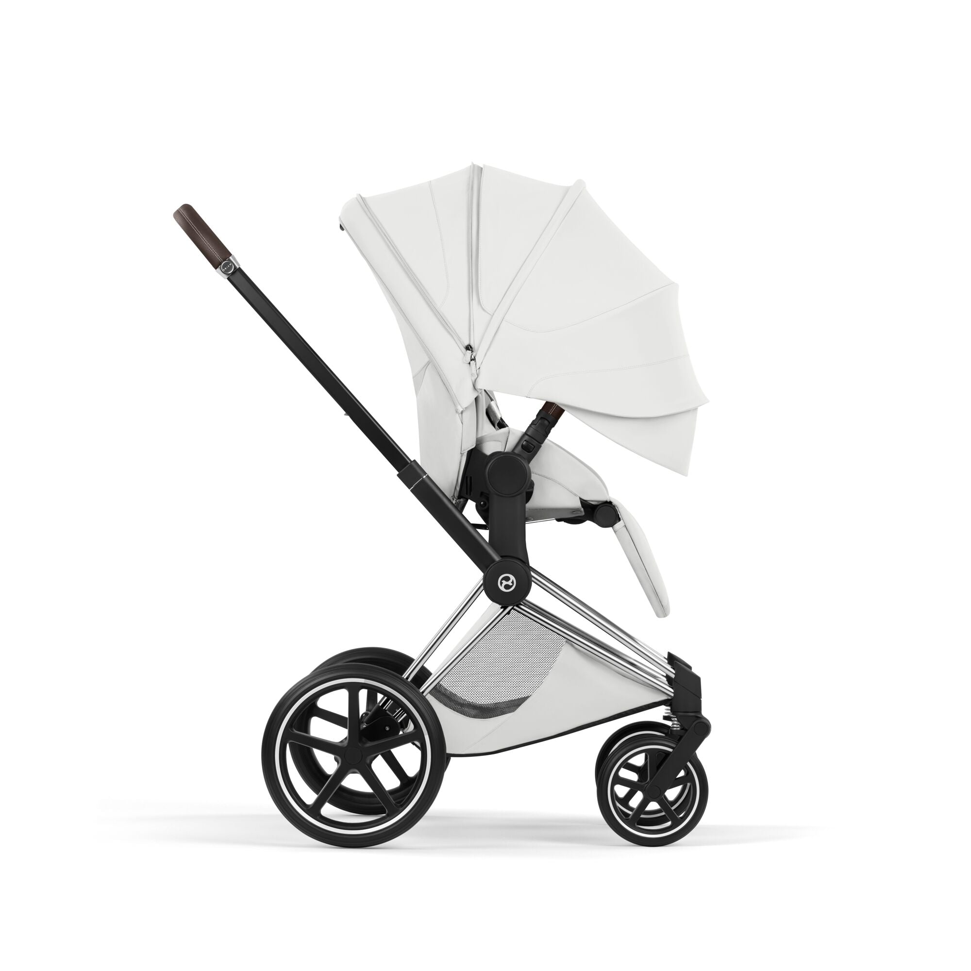 Cybex Priam Style Pushchair - Off White with Chrome Brown Frame