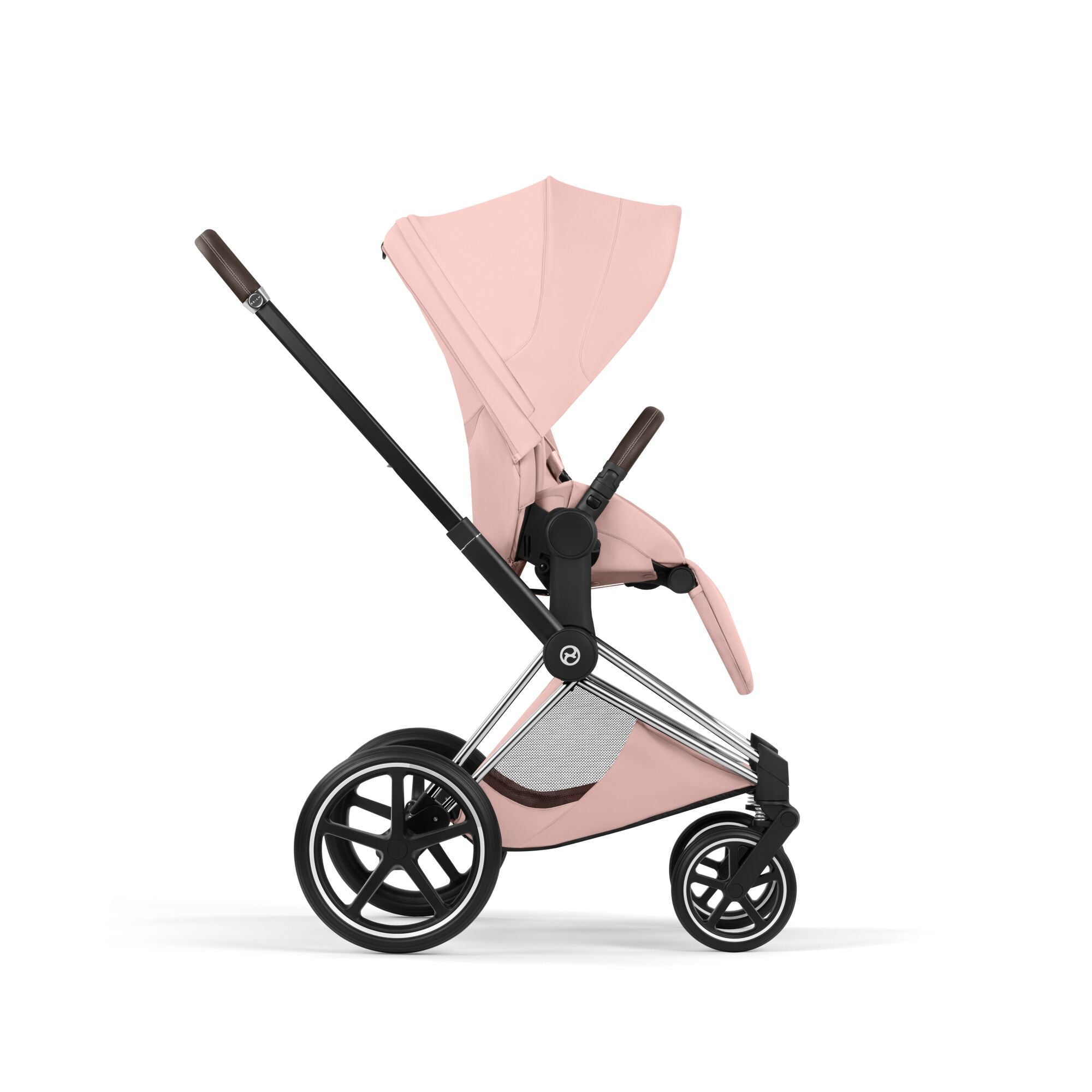 Cybex PRIAM Fold Cot Accessory Bundle - Style Peach Pink & Chrome Brown Frame