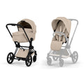 Cybex Priam Comfort Set  (Pushchair & Carrycot) - Cozy Beige with Matt Black Frame