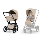 Cybex Priam Comfort Set  (Pushchair & Carrycot) - Cozy Beige with Matt Black Frame