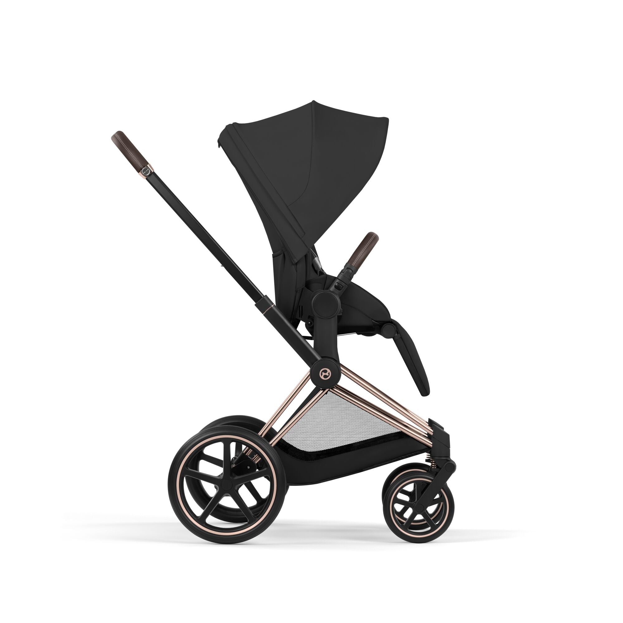 Cybex Priam Comfort Set  (Pushchair & Carrycot) - Sepia Black with Rose Gold Frame