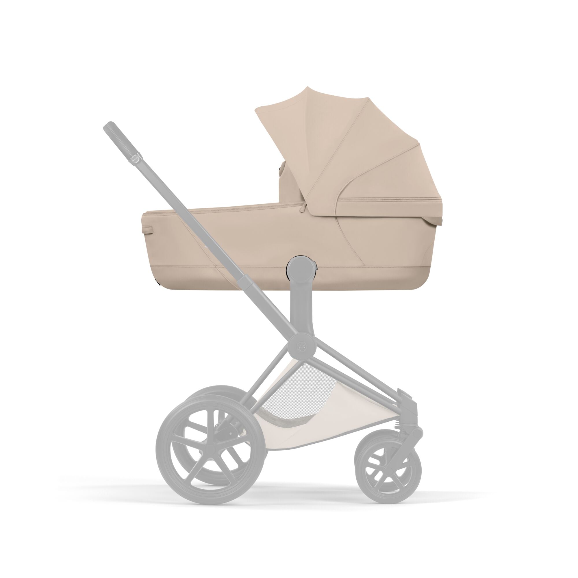Cybex PRIAM Fold Cot Travel System Bundle - Style Cozy Beige & Chrome Brown Frame