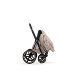Cybex PRIAM Fold Cot Travel System Bundle - Style Cozy Beige & Chrome Brown Frame