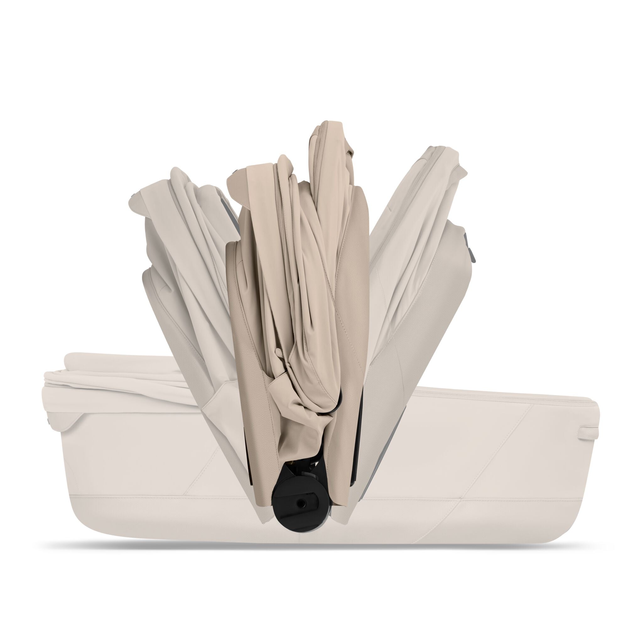 Cybex e-PRIAM Fold Cot Travel System Bundle - Style Cozy Beige & Rose Gold Frame