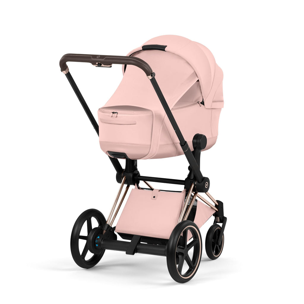 Cybex PRIAM Fold Cot Travel System Bundle - Style Peach Pink & Matt Black Frame