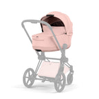 Cybex PRIAM Fold Cot Accessory Bundle - Style Peach Pink & Chrome Brown Frame