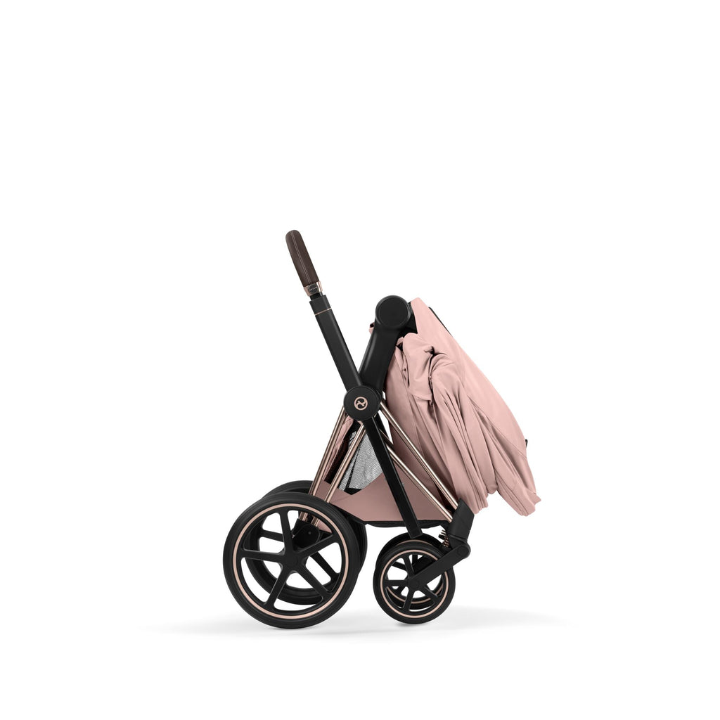 Cybex PRIAM Fold Cot Travel System Bundle - Style Peach Pink & Matt Black Frame