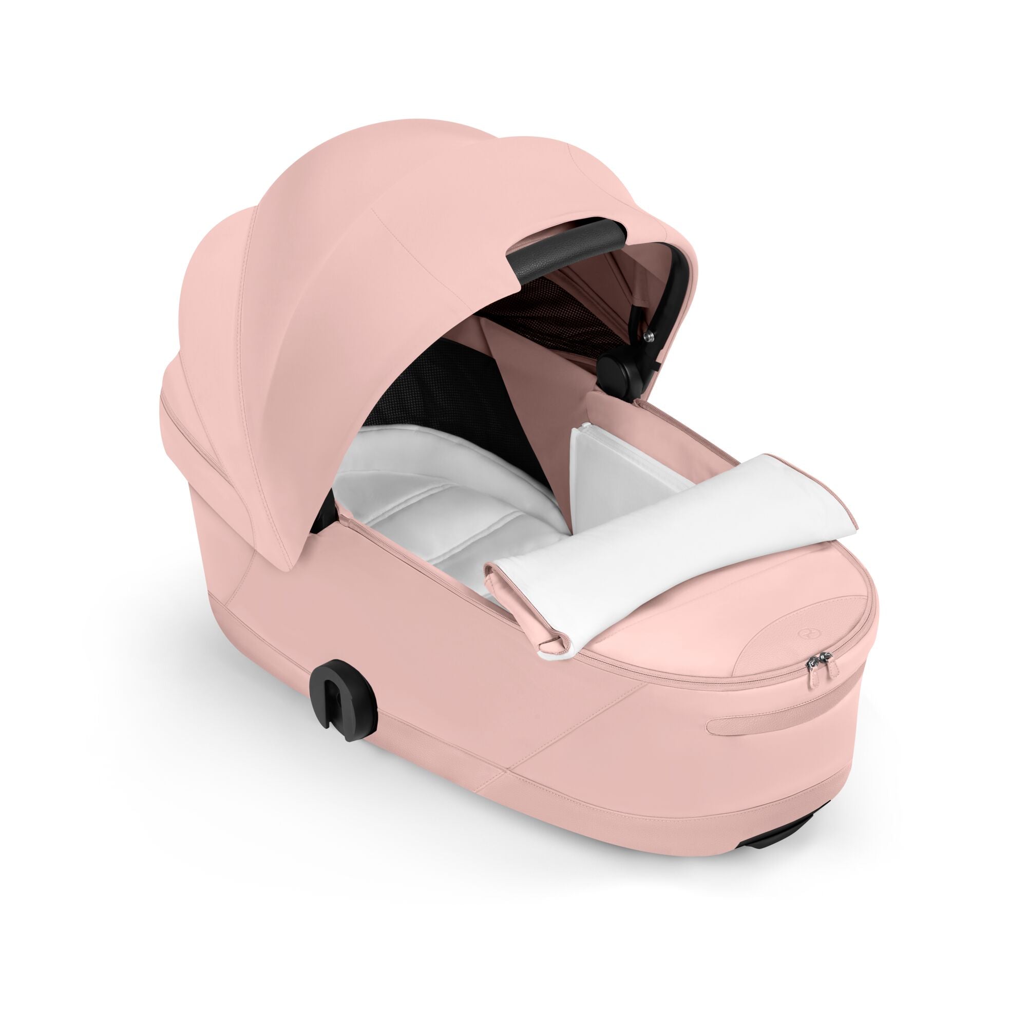 Cybex PRIAM Fold Cot Travel System Bundle - Style Peach Pink & Rose Gold Frame