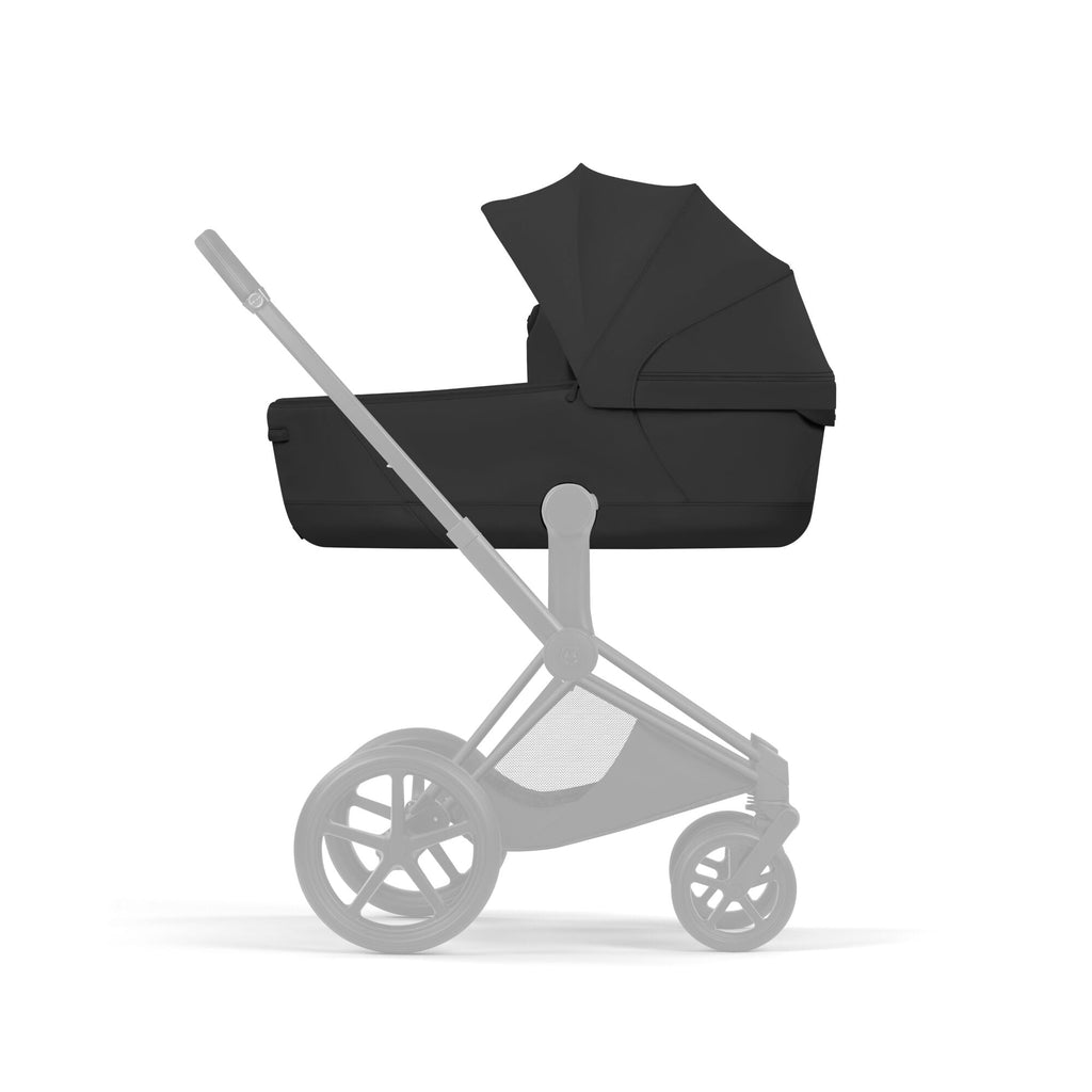 Cybex e-PRIAM Fold Cot Travel System Bundle - Style Sepia Black & Rose Gold Frame