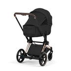Cybex e-PRIAM Fold Cot Travel System Bundle - Style Sepia Black & Chrome Brown Frame