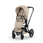 Cybex PRIAM Fold Cot Ultimate Travel System Bundle - Style Cozy Beige & Matt Black Frame