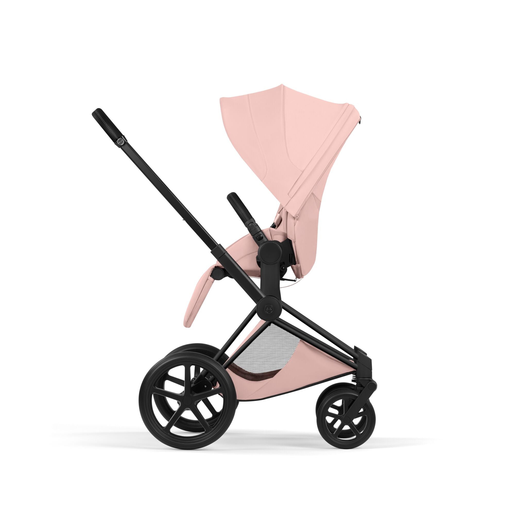 Cybex PRIAM Fold Cot Travel System Bundle - Style Peach Pink & Matt Black Frame