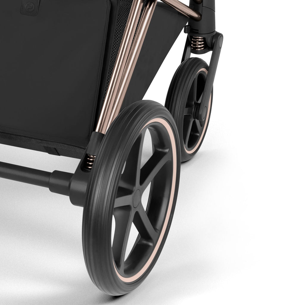 Cybex PRIAM Fold Cot Travel System Bundle - Style City Grey & Rose Gold Frame
