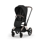 Cybex PRIAM Fold Cot Ultimate Travel System Bundle - Style Sepia Black & Rose Gold Frame