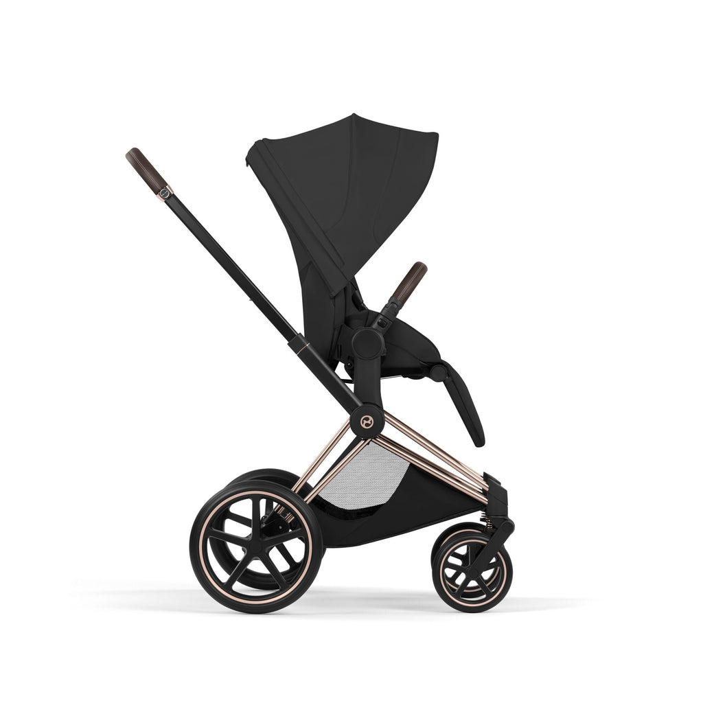 Cybex PRIAM Fold Cot Ultimate Travel System Bundle - Style Sepia Black & Rose Gold Frame