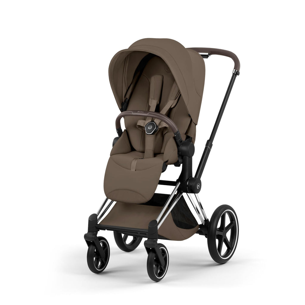 Cybex PRIAM Fold Cot Ultimate Travel System Bundle - Style Coconut Brown & Chrome Brown Frame