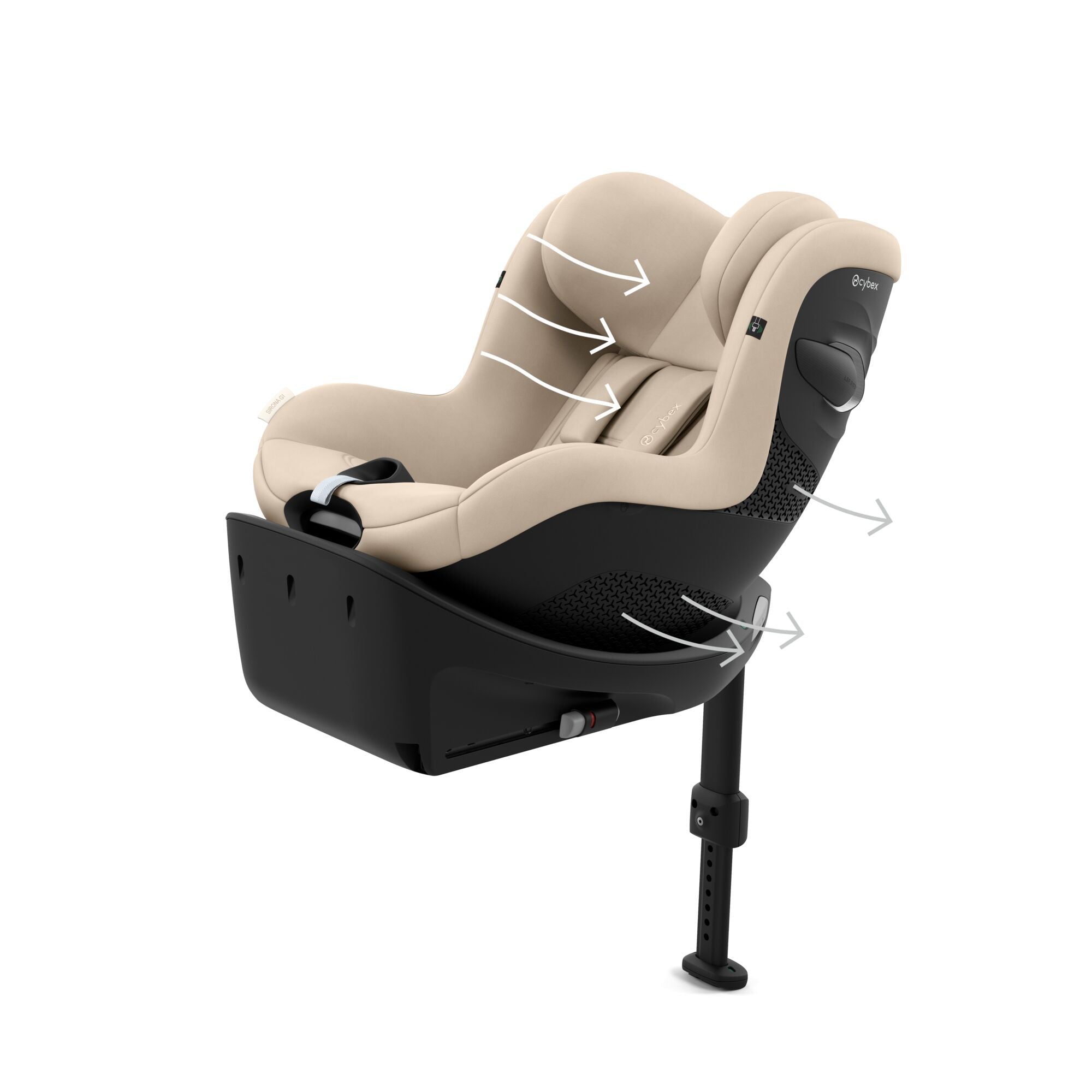 CYBEX Sirona Gi i-Size 360° Rotating ISOFIX Toddler Car Seat - Almond Beige