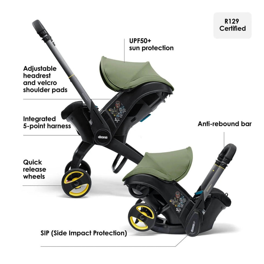 Doona i Infant Car Seat Stroller + IsoFix Base - Desert Green 2