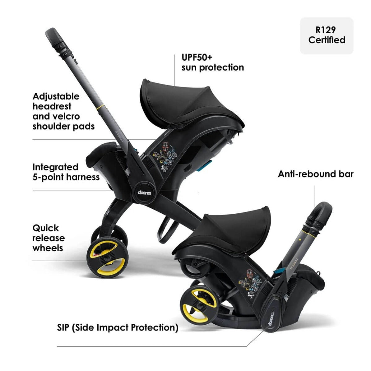 Doona i Infant Car Seat Stroller - Nitro Black 9