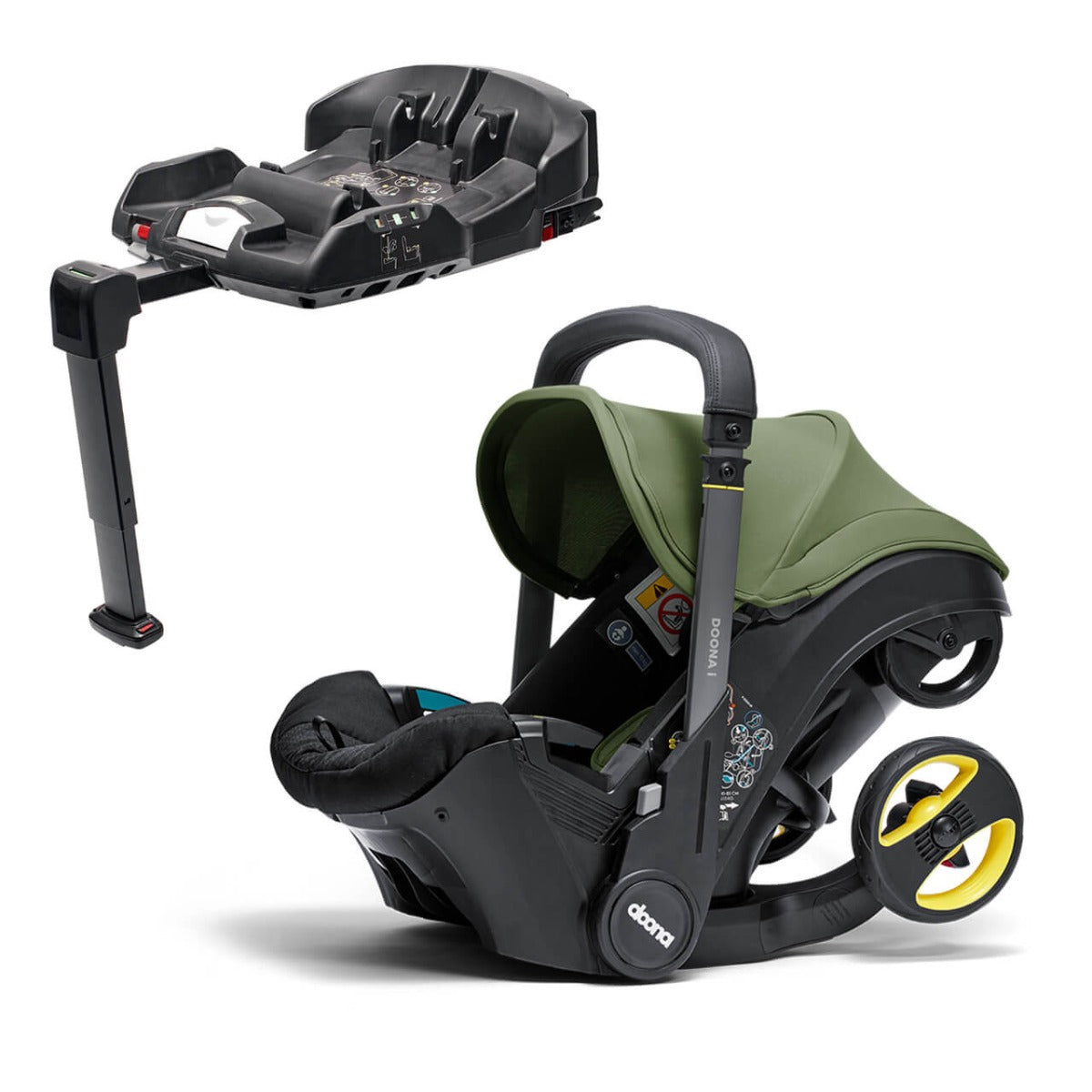 Doona i Infant Car Seat Stroller + IsoFix Base - Desert Green 1