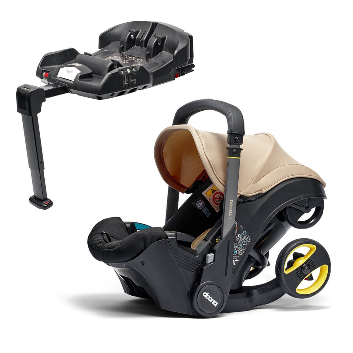 Doona i Infant Car Seat Stroller + IsoFix Base - Sahara Sand 1