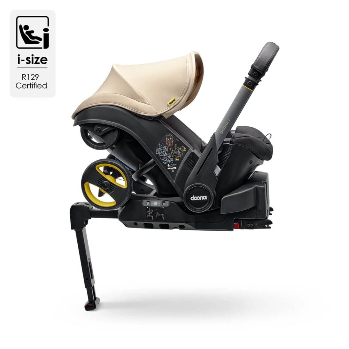 Doona i Infant Car Seat Stroller + IsoFix Base - Sahara Sand 7